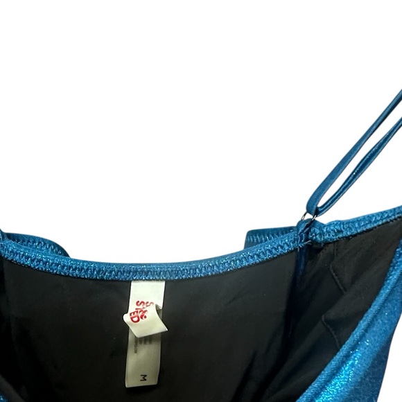 Solid & Striped Moroccan Blue Shimmer Underwire One-Piece Swimsuit Medium - Picture 7 of 16